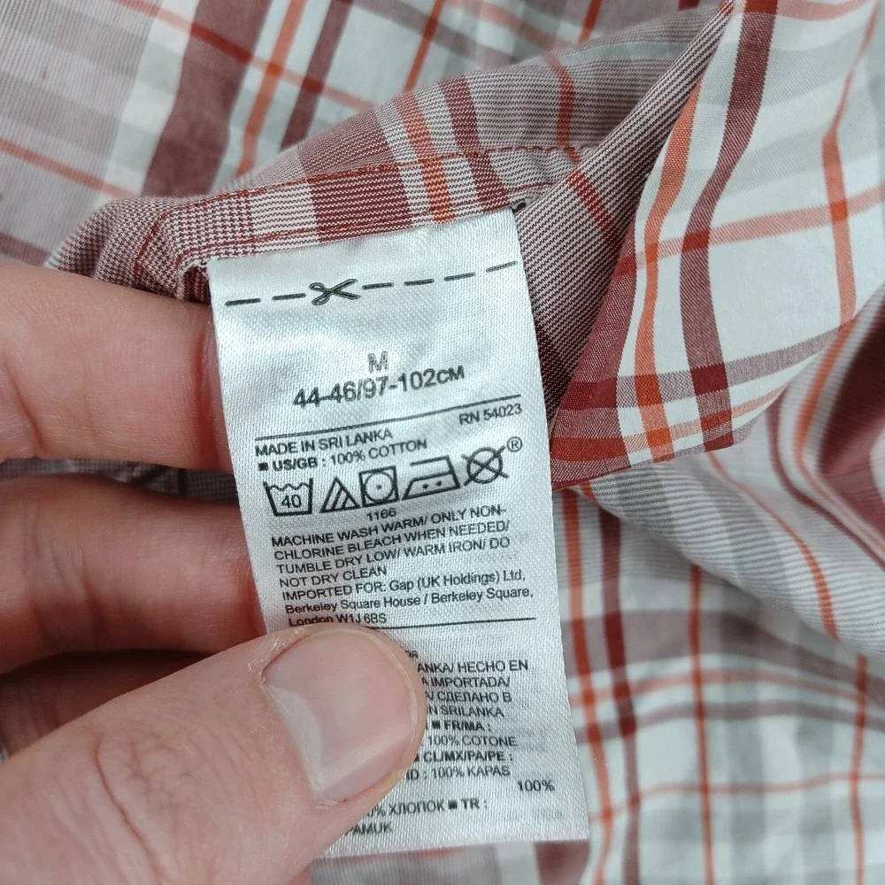 Banana Republic Shirt Mens‎ Medium Red Plaid Camden Fit Preppy
